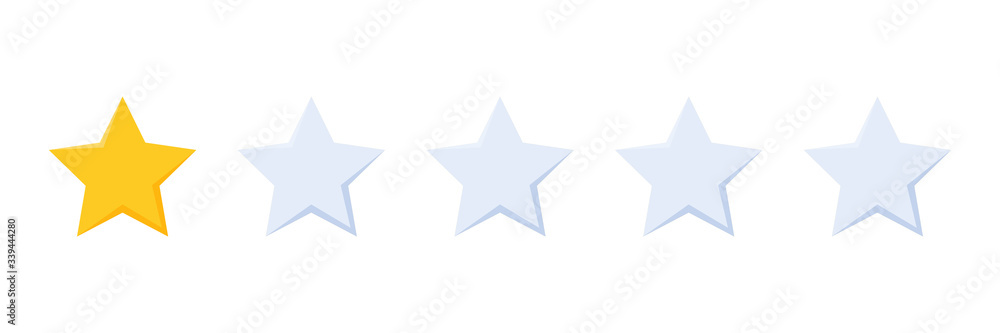 one stars rating button for experience reviews on application or website ,stars rating icon vector