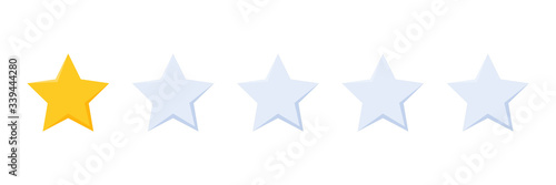 one stars rating button for experience reviews on application or website ,stars rating icon vector