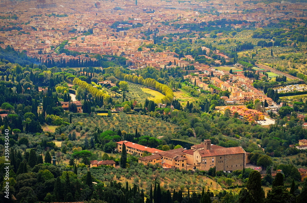 Rural landscape of fiesole in Tuscany Italy 