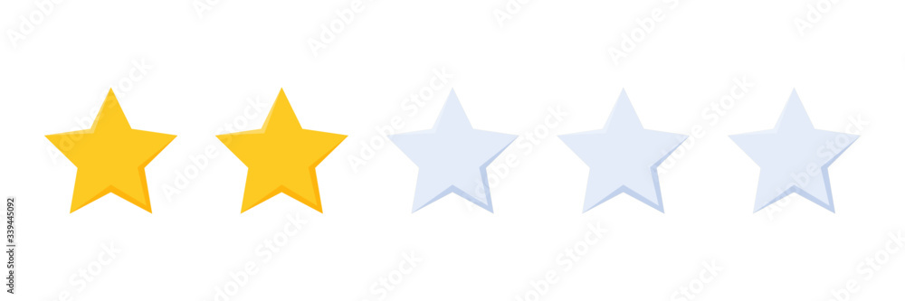 two stars rating button for experience reviews on application or website ,stars rating icon vector