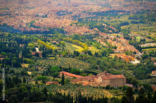 Rural landscape of fiesole in Tuscany Italy 