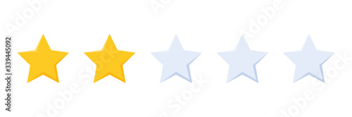 two stars rating button for experience reviews on application or website ,stars rating icon vector