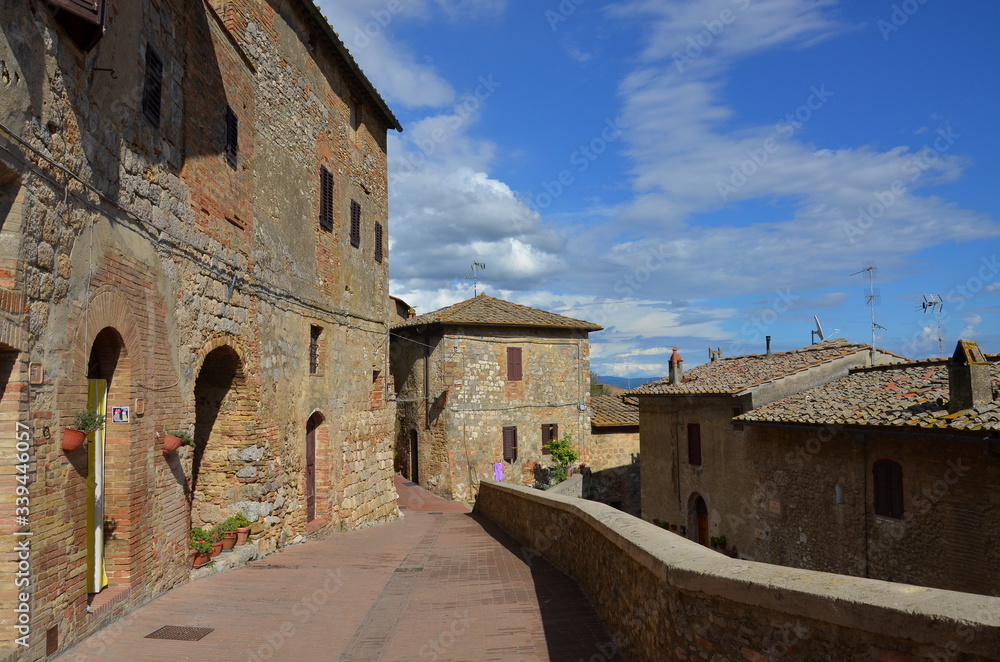 hitorical architecture in San Gimignano Tuscany Italy