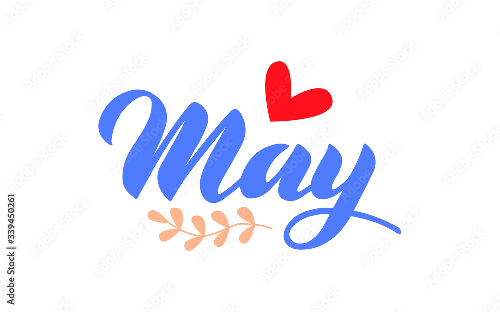 May - Hand drawn lettering month name. Handwritten month May for calendar, monthly logo, bullet journal or monthly organizer. Vector illustration isolated on white. EPS 10 May - Hand drawn lettering month name. Handwritten month May for calendar, monthly logo, bullet journal or monthly organizer. Vector illustration isolated on white. EPS 10