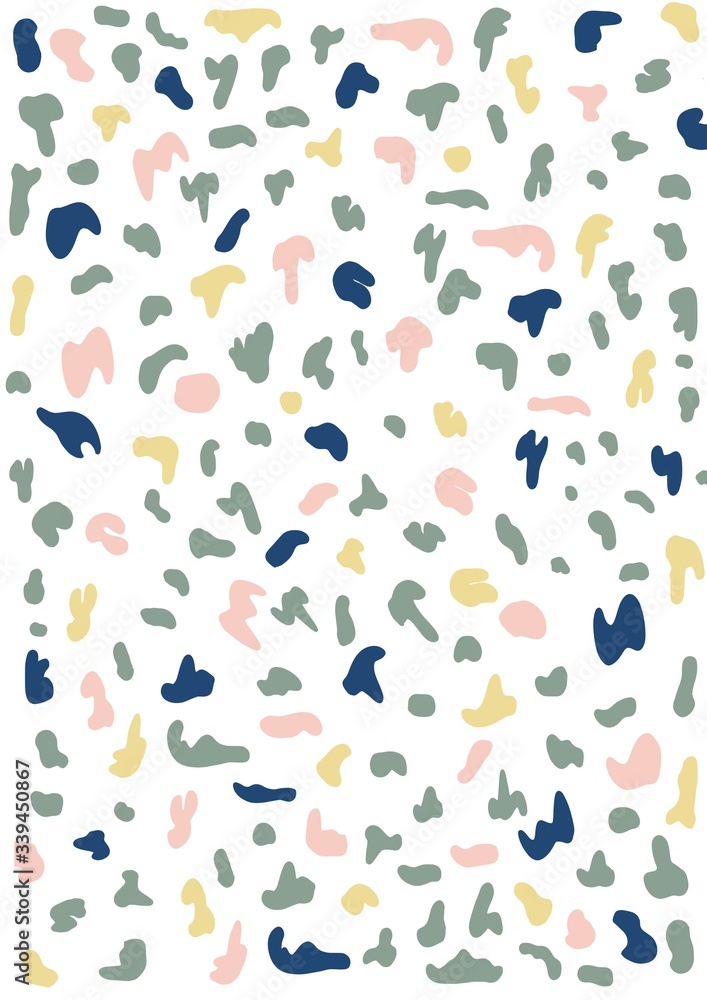 Navy decor wallpaper seamless pattern with colorful hearts