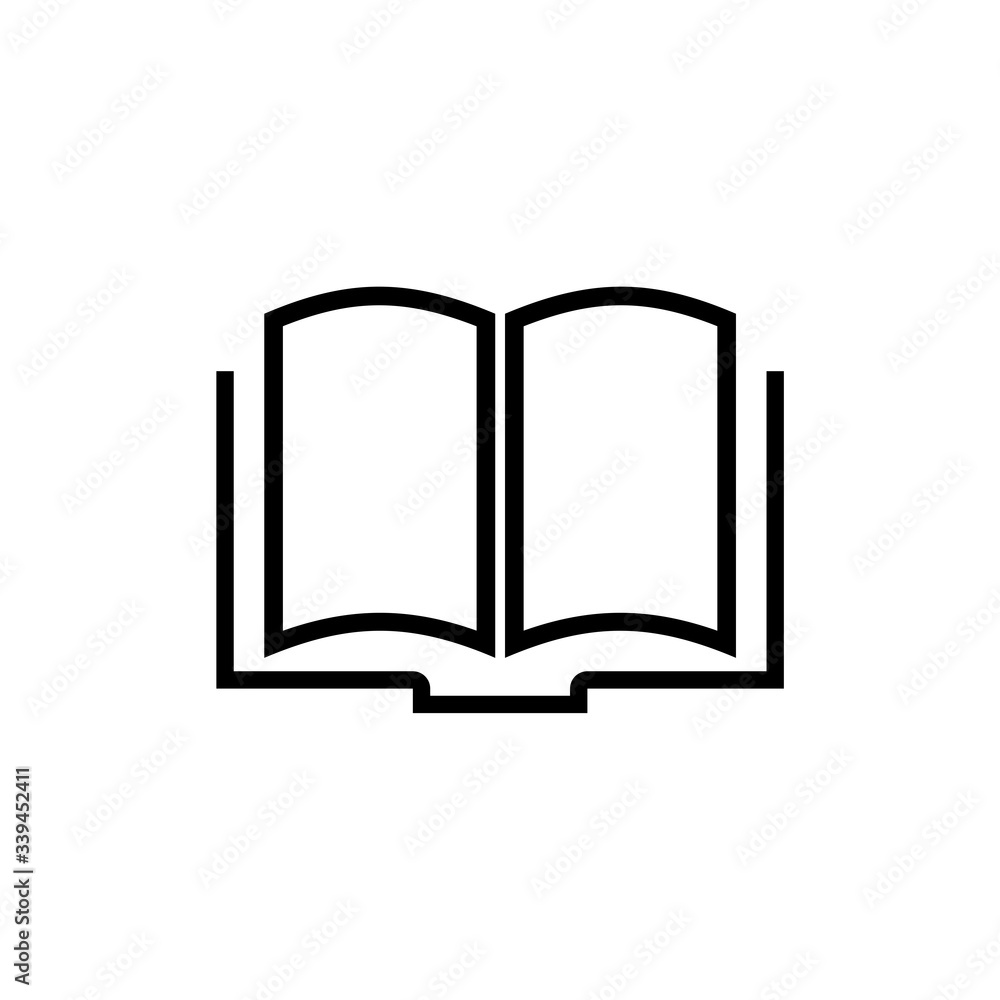 Open book icon isolated on white background Open book icon isolated on white background