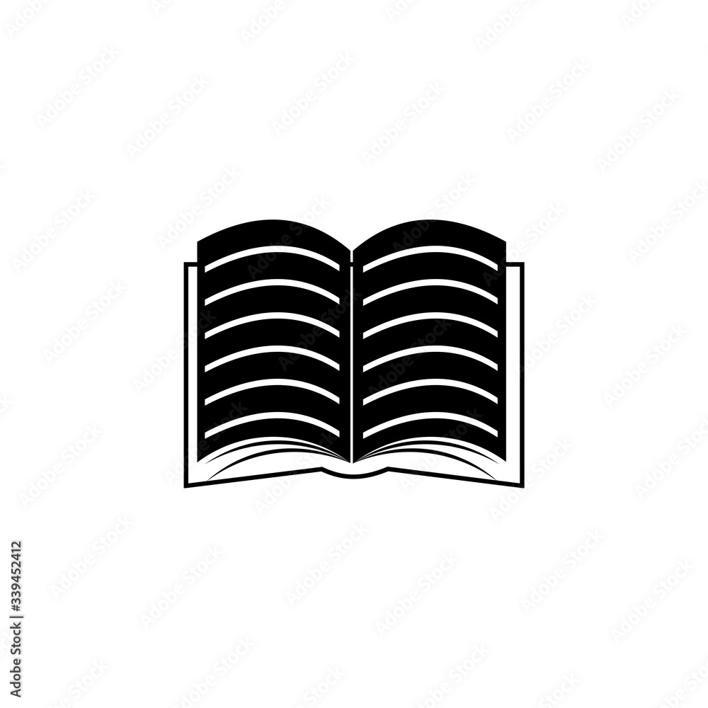 Open book icon isolated on white background Open book icon isolated on white background