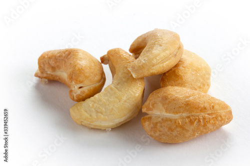 cashews nuts on a white background