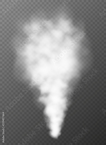 Carta da parati White smoke, erupting geyser, hot steam isolated on transparent background