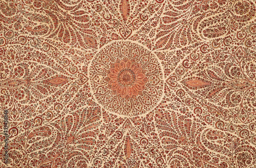 Paisley embroidery on fabric, royal Rajasthan, India