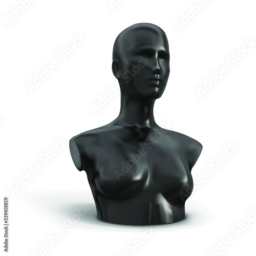 Black female mannequin. Bust. Vector illustration.