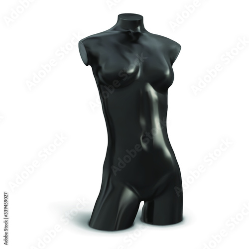 Black female mannequin. Torso. Vector illustration.