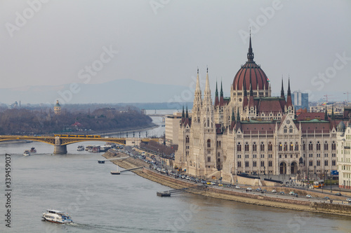 Sitting on the banks of the Danube, the Hungarian Parliament Building in Budapest dates from the late 19th century. It was built in the Gothic Revival style.