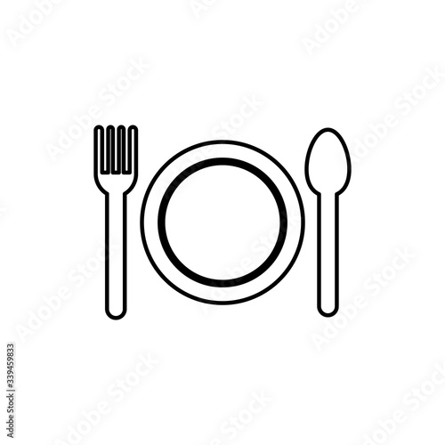 Plate fork and knife icon vector