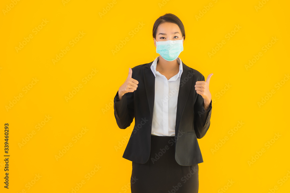Portrait beautiful young asian woman wear mask for protect covid19 Portrait beautiful young asian woman wear mask for protect covid19