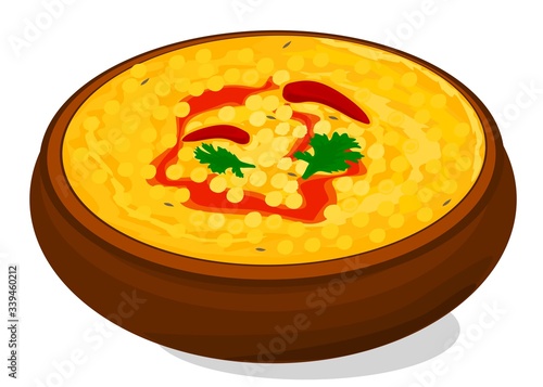 Dal Tadka Indian Food Vector