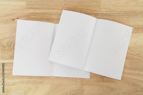 A4 half-fold brochure blank white template for mock up and presentation design.