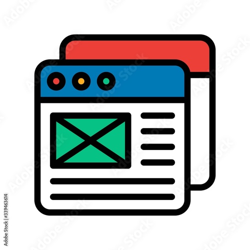 telework or telecommuting related letter or envelope on website pages vector with editable stroke,