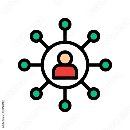 telework or telecommuting related team work or networking vector with editable stroke,