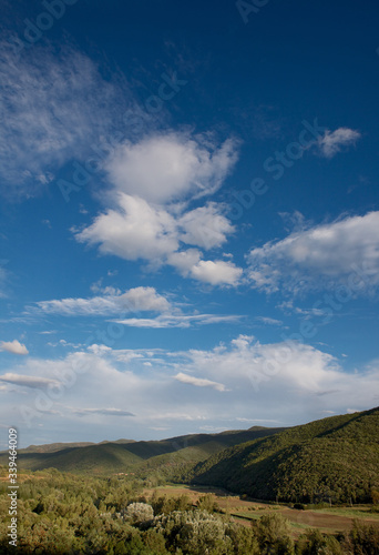 Languedoc France. Mountains and clouds