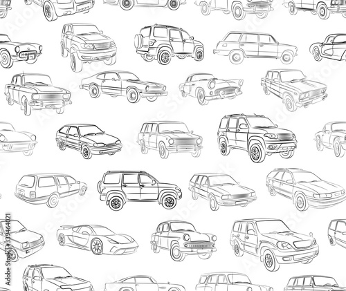 Tapety Transport  seamless-background-with-car-sketches