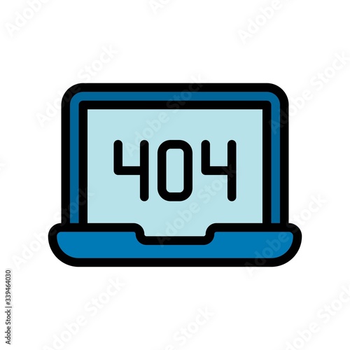 telework or telecommuting related written text or error code in laptop screen vector with editable stroke,