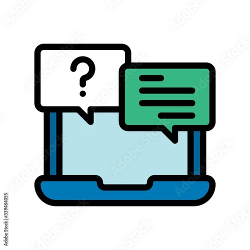 telework or telecommuting related messages popups on laptop screen vector with editable stroke,