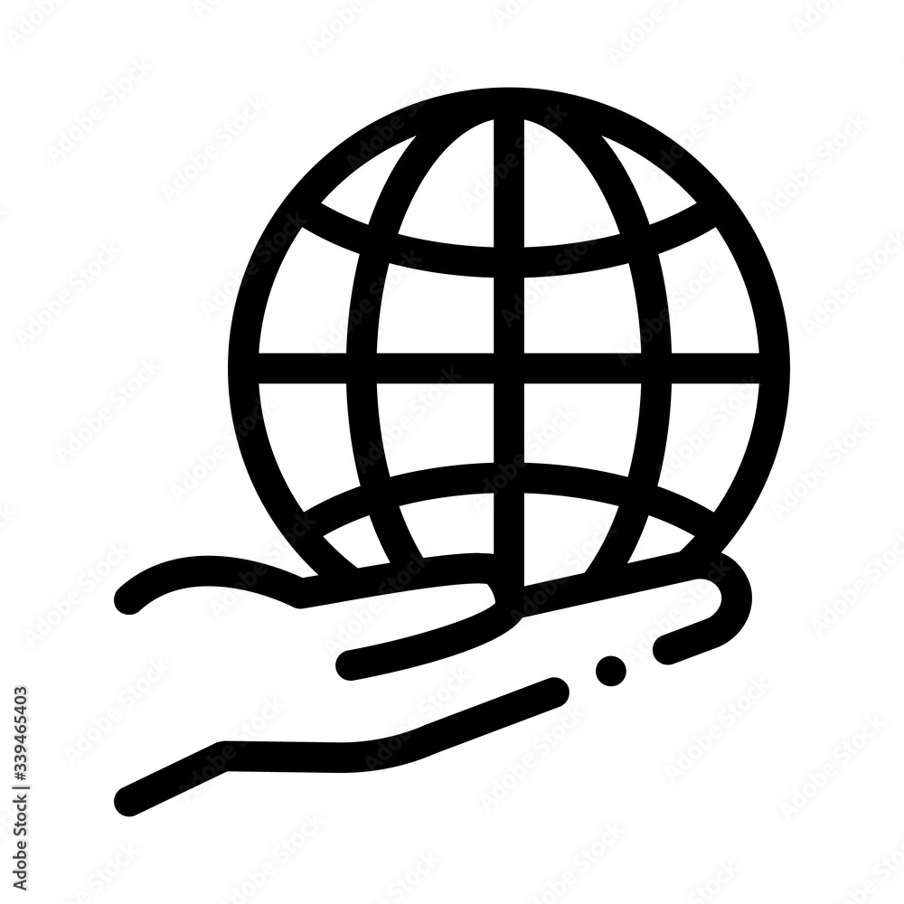 planet in our hands icon vector. planet in our hands sign. isolated contour symbol illustration planet in our hands icon vector. planet in our hands sign. isolated contour symbol illustration