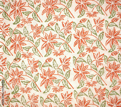 Floral design on fabric swatch , Jaipur, Rajasthan, India © WILD CARD