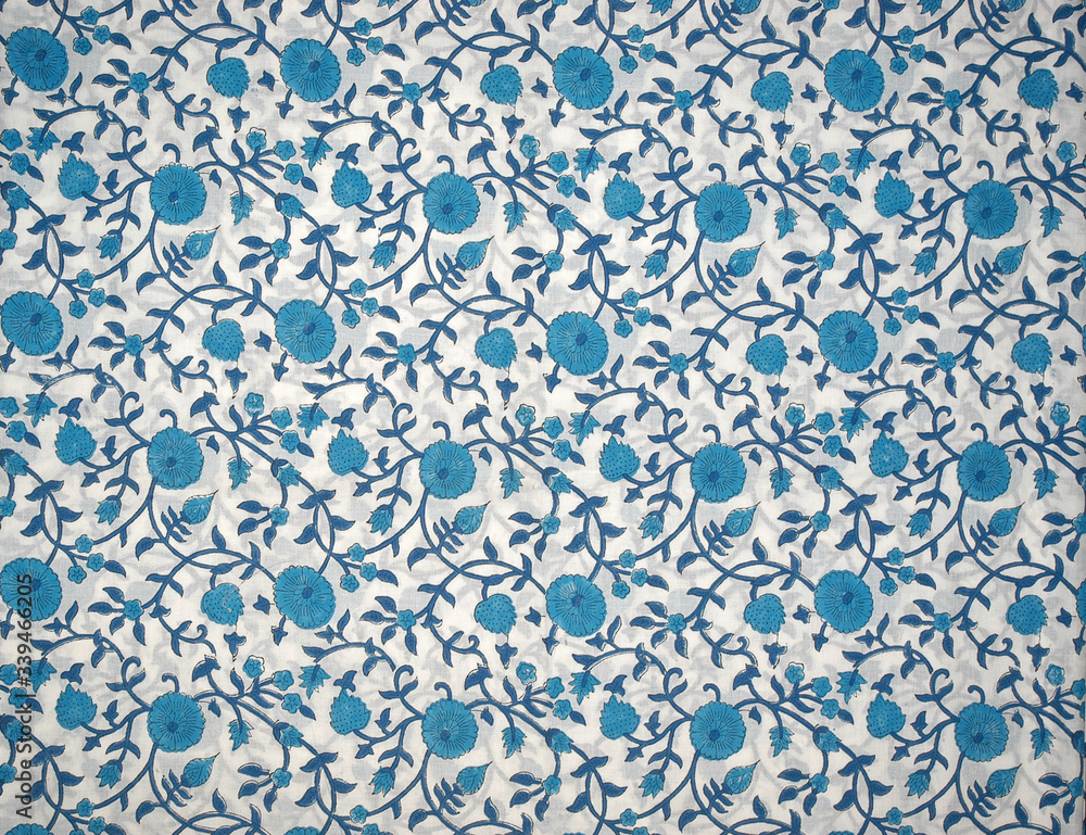 Floral design on fabric swatch , Jaipur, Rajasthan, India