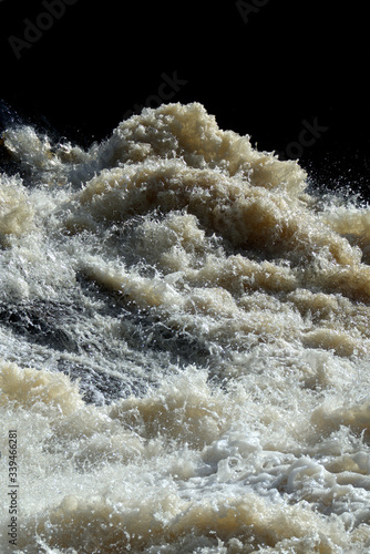 White water, waterfall in spring.