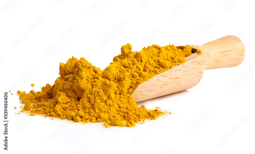 Turmeric powder healthy fresh vegetable from nature isolated on a white background.
Turmeric powder healthy fresh vegetable from nature isolated on a white background.