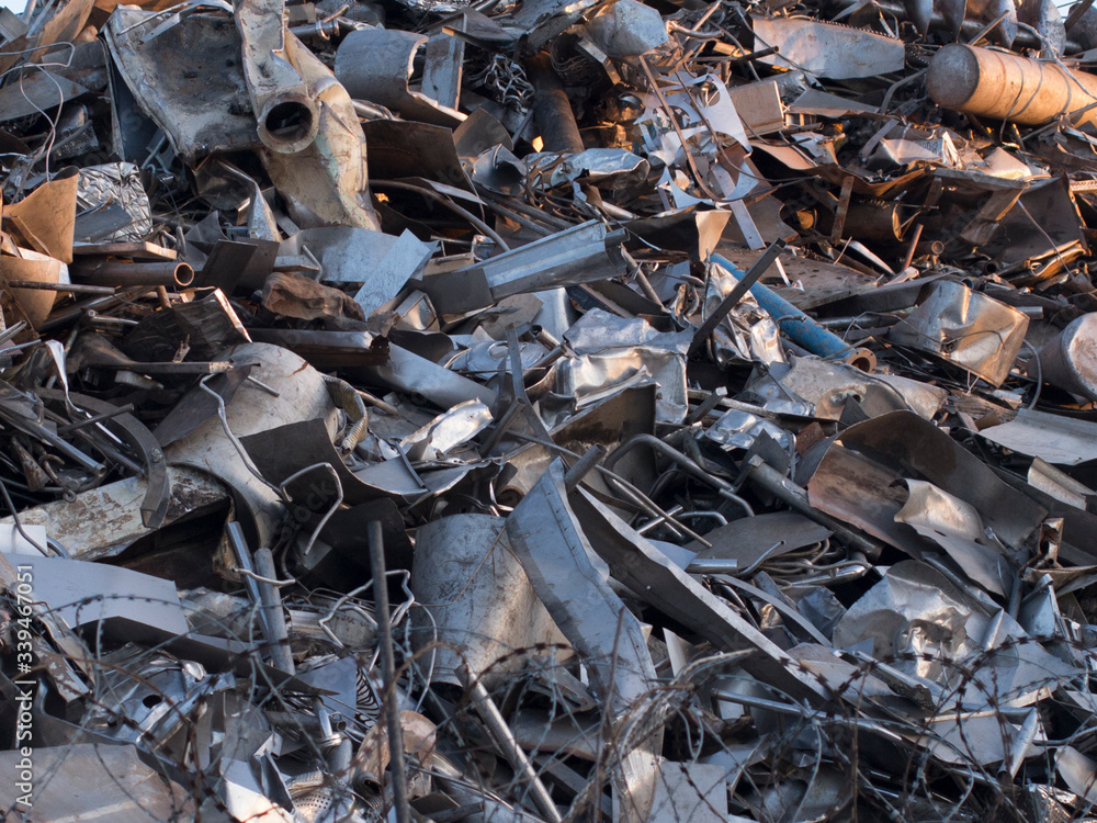 pile of Metal Recycling Scarp. industrial garbage