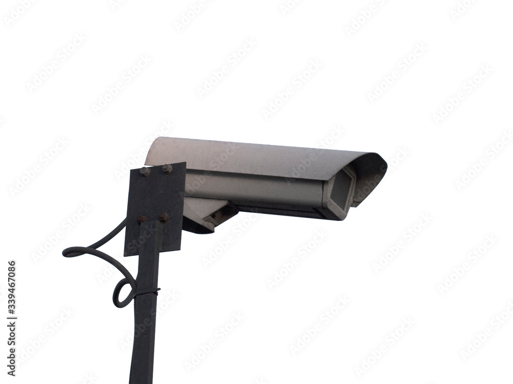 CCTV security camera isolated on white background. big brother is watching for you CCTV security camera isolated on white background. big brother is watching for you