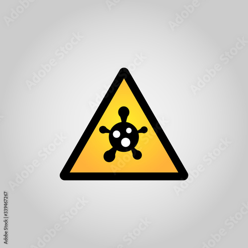 Lockdown pandemic stop sing coronavirus 2019 nCov icon. Virus and epidemic, bacterium, microbiology, pandemic symbol. Flat design. Stock - Vector illustration.