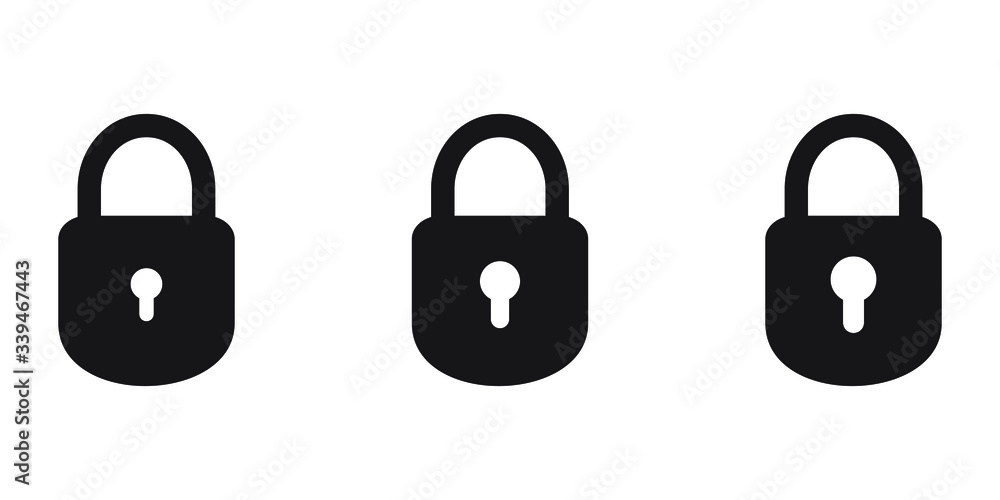 Lock vector icon, padlock icon, vector isolated symbol Lock vector icon, padlock icon, vector isolated symbol