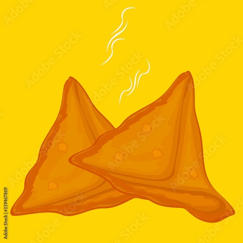 Samosa indian Street Food Vector