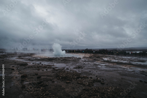 Strokkur Geyser in Southern Iceland. Golden Circle route.