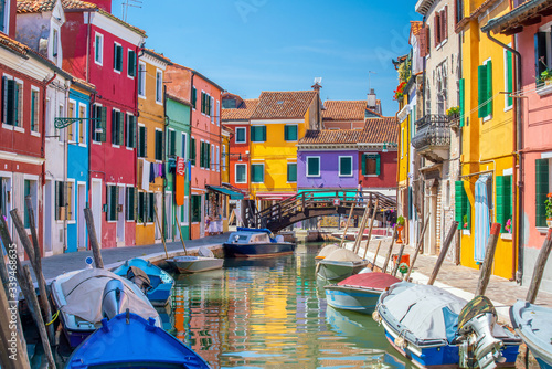 Colorful houses in downtown Burano, Venice, Italy © f11photo