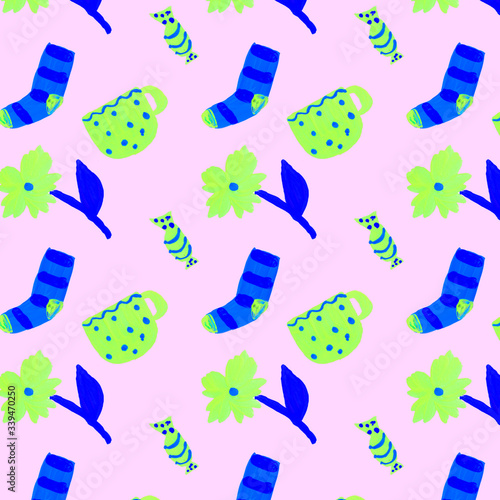 colorful printfor childrens underwear,furniture or room.seamless pattern,acrylic. photo