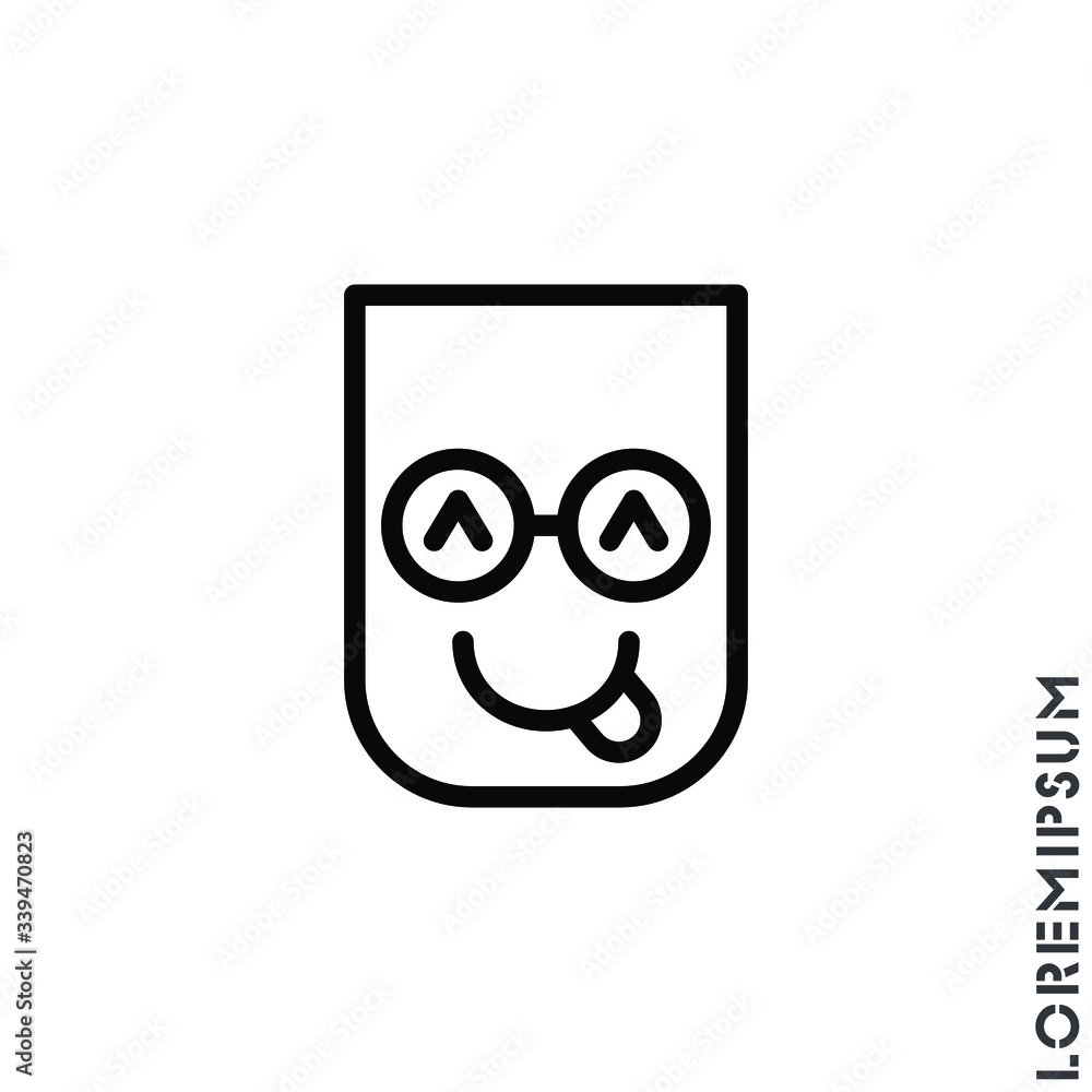 Playful smile icon. Simple thin line, outline vector of emoji icons for ui and ux, website or mobile application. isolated smiley with tongue out icon Playful smile icon. Simple thin line, outline vector of emoji icons for ui and ux, website or mobile application. isolated smiley with tongue out icon