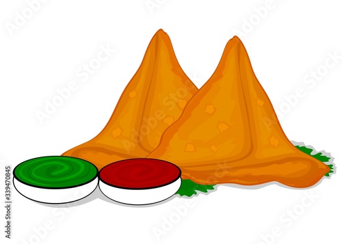 Samosa indian Street Food Vector