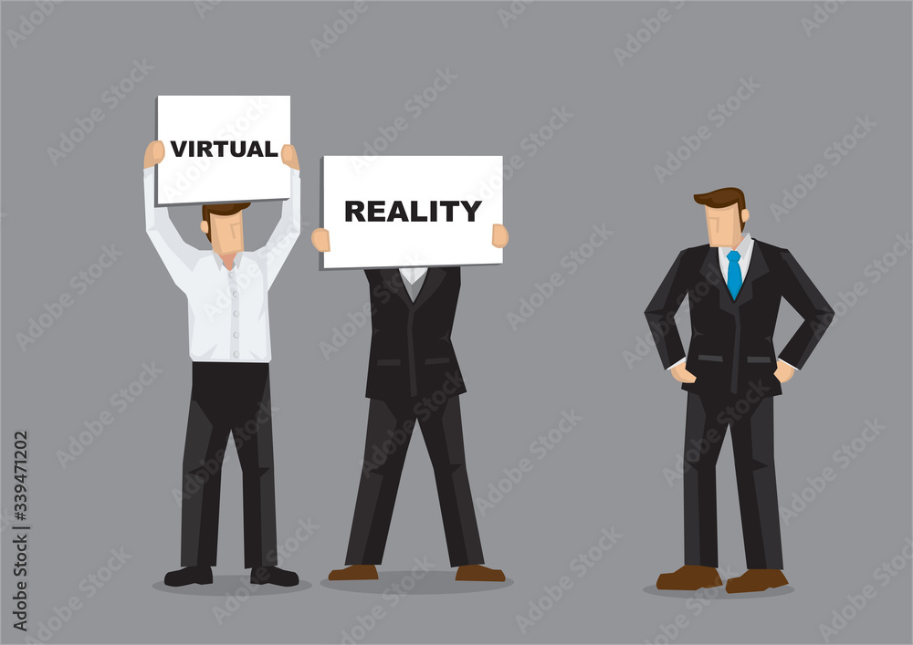 Fototapeta premium Concept illustration of a company staffs showing the boss the future direction of the company