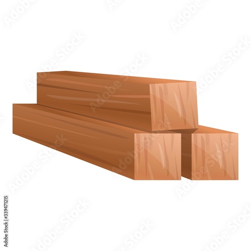 Wood bars icon. Cartoon of wood bars vector icon for web design isolated on white background