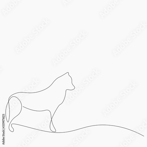 Husky dog line drawing. Vector illustration