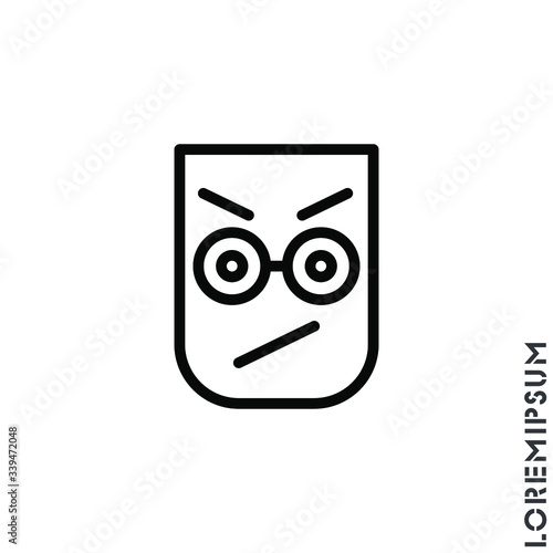 Angry icon vector. Furious Face Emoticon Icon Vector Illustration. Outline Style. 