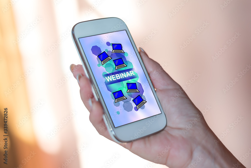 Webinar concept on a smartphone Webinar concept on a smartphone
