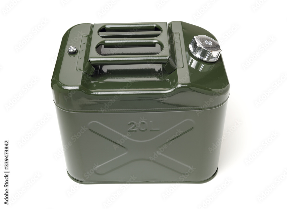 Green jerrycan isolated on white background Green jerrycan isolated on white background