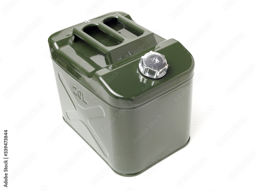 Green jerrycan isolated on white background Green jerrycan isolated on white background