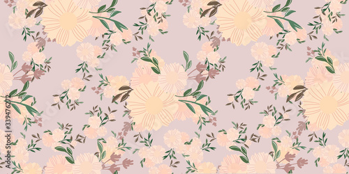 Seamless floral pattern. Flowers texture. Simplicity flower surface pattern design. Ditsy print textile.